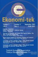 Ekonomi-tek Volume / Cilt: 2 No: 3 September / Eylül 2013