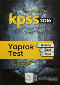 2016 KPSS Genel Kültür Genel Yetenek Yaprak Test