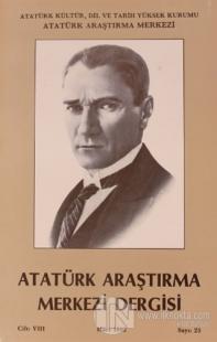 Atatürk Araştırma Merkezi Derisi Cilt 8 Mart 1992 Sayı 23