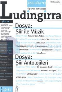 Ludingirra Üç Aylık Şiir DergisiSayı: 10-11 Yaz - Güz 1999Dosya: Şiir Antolojileri