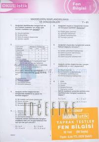 OkulistikFen BilgisiYaprak Test7. Sınıf