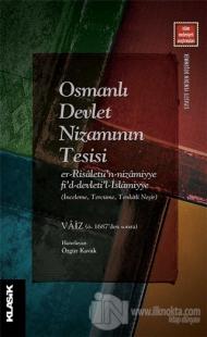 Osmanlı Devlet Nizamının Tesisi