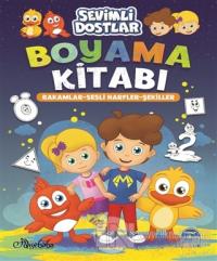 Sevimli Dostlar Boyama Kitabı - Rakamlar Sesli Harfler Şekiller
