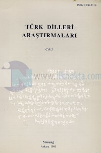Türk Dilleri Araştırmaları Yıllığı 1995 Cilt: 5