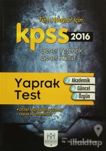 2016 KPSS Genel Kültür Genel Yetenek Yaprak Test