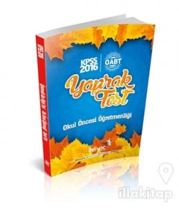 2016 KPSS ÖABT Okul Öncesi Öğretmenliği Yaprak Test