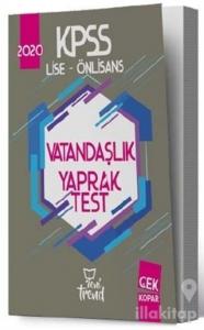 2020 KPSS Lise Önlisans Vatandaşlık Yaprak Test