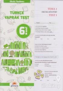 6.Sınıf Okula Yardımcı Türkçe Yaprak Test