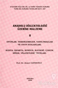 Anadolu Dialektolojisi Üzerine Malzeme 2