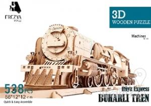 Buharlı Tren Ahşap 3D Wooden Puzzle