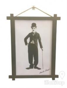 Charlie Chaplin Ahşap Tablo Kod - 000004