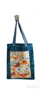 Emoji Göz Cepli Bez Çanta Kod - 220012