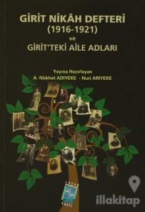 Girit Nikah Defteri (1916- 1921) ve Girit'teki Aile Adları