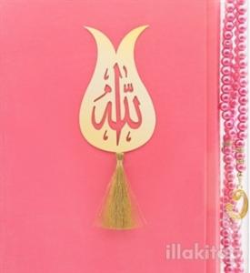 İnci Tesbih Hediyeli Kur'an'ı Kerim (Pembe) (Ciltli)
