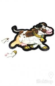 İnek Ahşap Puzzle 13 Parça