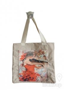 Kemancı Kız Cepli Bez Çanta Kod - 220015