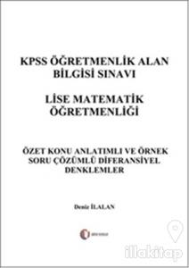 KPSS Öğretmenlik Alan Bilgisi Sınavı Lise Matematik Öğretmenliği - Diferansiyel Denklemler
