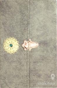 Kur'an-ı Kerim Hatim Çantalı Nubuk Kadife Orta Boy (Yeşil Kapak) (Ciltli)