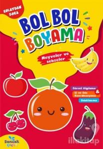 Meyveler ve Sebzeler - Kolaydan Zora Bol Bol Boyama