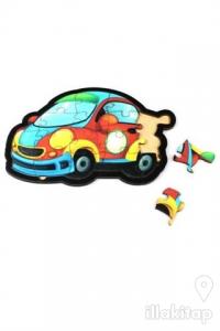 Otomobil Ahşap Puzzle 18 Parça