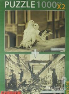 Puzzle Romantic Pegeons - Holland House London Library Puzzle (X 2 1000) Parça