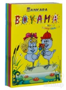 Renkli Çıkartmalı Yapıştırmalı Boyama Seti 5 Kitap
