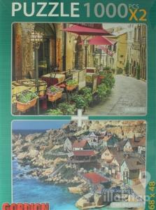 Vintage Cafe - Temel Reis Kasabası  Puzzle (2 X 1000 Parça)