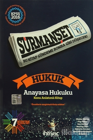 2016 KPSS A Sürmanşet Hukuk Konu Anlatımlı Modüler Set (7 Kitap)
