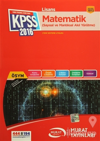 2016 KPSS Lisans Matematik Konu Anlatımlı Sayısal ve Mantıksal Akıl Yürütme