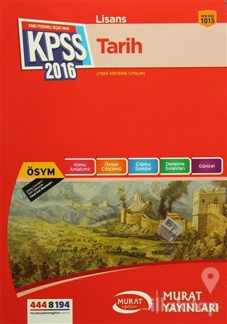 2016 KPSS Lisans Tarih Konu Anlatımlı Yeni Sisteme Uygun