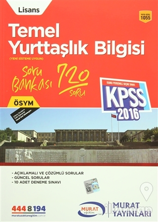 2016 KPSS Lisans Temel Yurttaşlık Bilgisi Soru Bankası