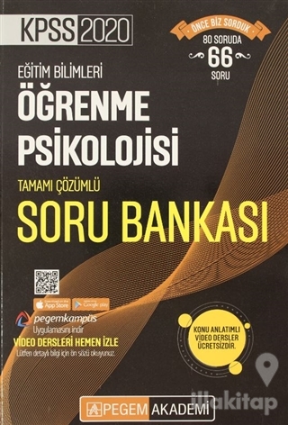 2020 KPSS Eğitim Bilimleri Tamamı Çözümlü Modüler Soru Bankası -  Eğitim Bilimleri Öğrenme Psikolojisi