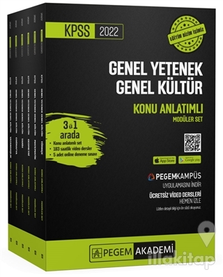 2022 KPSS Lisans Mezunları İçin Genel Yetenek Genel Kültür Konu Anlatımlı Modüler Set (6 Kitap Takım) En Güncel Video Dersler + 5 Adet Online Deneme Sınavı