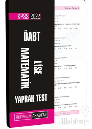 2022 KPSS ÖABT Lise Matematik Yaprak Test