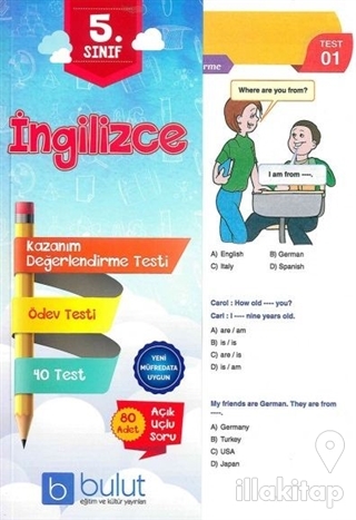 5. Sınıf İngilizce Kazanım Değerlendirme Testi
