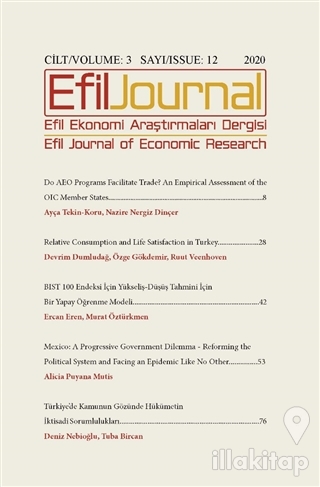 Efil Ekonomi Araştırmaları Dergisi: Cilt: 3 Sayı: 12 2020