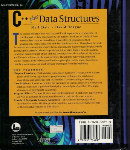 C ++ Plus Data Structures Nell Dale - David Teague Jones And Bartlett 