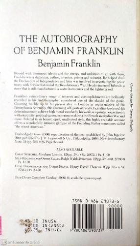 The Autobıography Of Benjamin Franklin Benjamin Franklin Yapı Kredi Ya