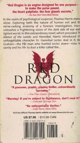 Red Dragon (Cep Boy) Thomas Harris Dell Books