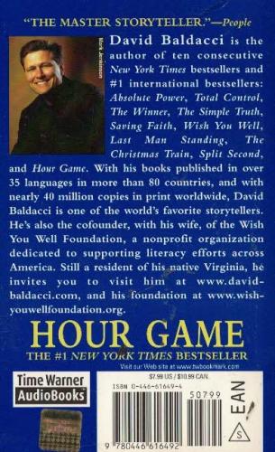 Hour Game (Cep Boy) David Baldacci Warner Books %55 indirimli