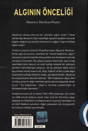 Algının Önceliği Maurice Merleau-Ponty Kabalcı Yayınları