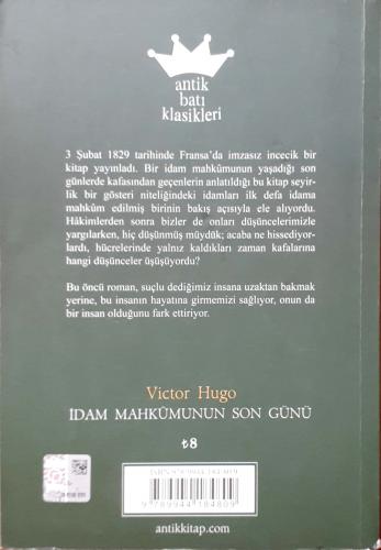 İdam Mahkumunun Son Günü Victor Hugo Antik Batı Klasikleri
