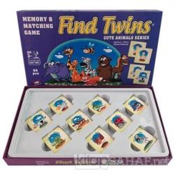 Find Twins Hafıza ve Eşleştirme Oyunu - Sevimli Hayvanlar 54 Parça - -
