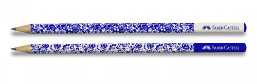 Faber Castell Mavi Beyaz Desenli Floral Kurşun Kalem - | Yeni ve İkinc