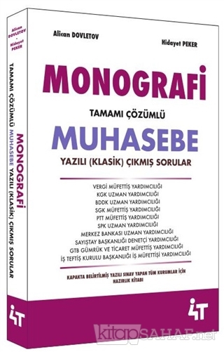 Monografi Tamamı Çözümlü Muhasebe Yazılı (Klasik) Çıkmış Sorular - Ali