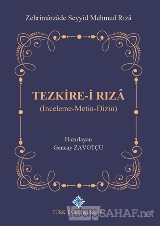 Tezkire-i Rıza - Zehrimarzade Seyyid Mehmed Rıza | Yeni ve İkinci El U