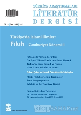 Türkiye Araştırmaları Literatür Dergisi Cilt 12 Sayı: 25-26 - Kolektif