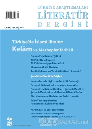 Türkiye Araştırmaları Literatür Dergisi Cilt 14 Sayı: 28 - Kolektif | 