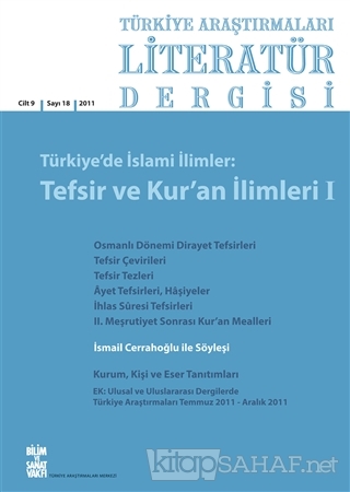Türkiye Araştırmaları Literatür Dergisi Cilt 9 Sayı: 18 - Kolektif- | 