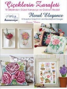 Çiçeklerin Zarafeti; 18 Birbirinden Güzel Kanaviçe ve Goblen Modeli
